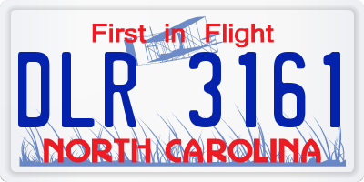 NC license plate DLR3161