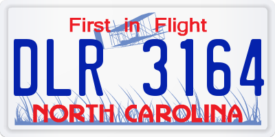 NC license plate DLR3164