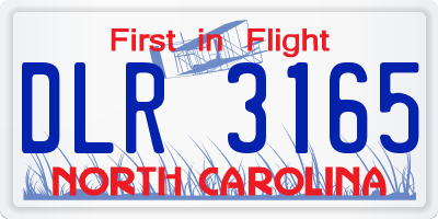 NC license plate DLR3165