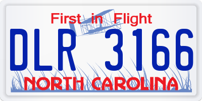 NC license plate DLR3166