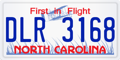 NC license plate DLR3168