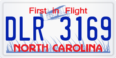 NC license plate DLR3169