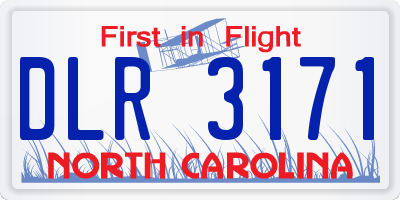 NC license plate DLR3171