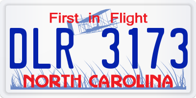 NC license plate DLR3173