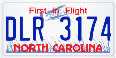 NC license plate DLR3174