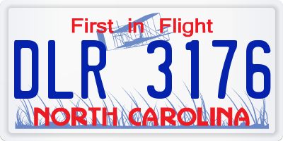 NC license plate DLR3176