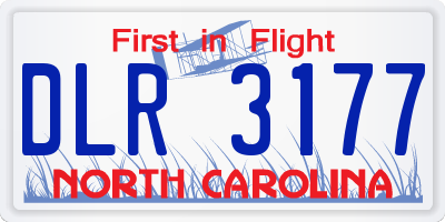 NC license plate DLR3177