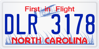 NC license plate DLR3178