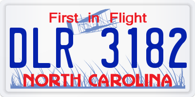 NC license plate DLR3182