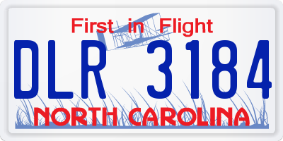 NC license plate DLR3184