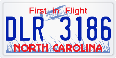 NC license plate DLR3186