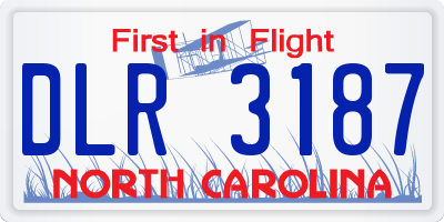 NC license plate DLR3187