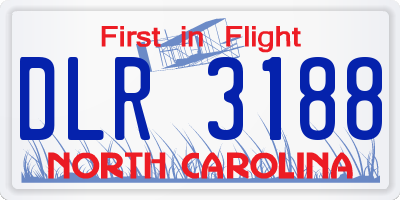 NC license plate DLR3188