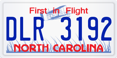 NC license plate DLR3192