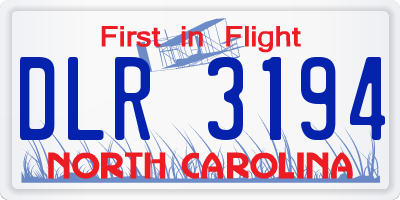 NC license plate DLR3194