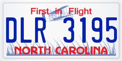 NC license plate DLR3195