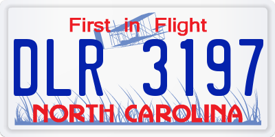 NC license plate DLR3197