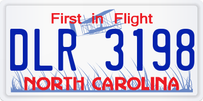 NC license plate DLR3198