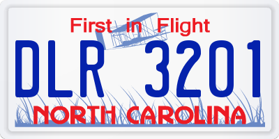 NC license plate DLR3201