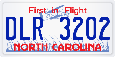 NC license plate DLR3202