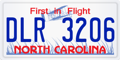 NC license plate DLR3206