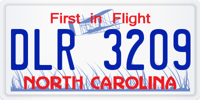 NC license plate DLR3209