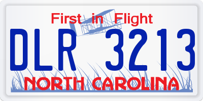 NC license plate DLR3213