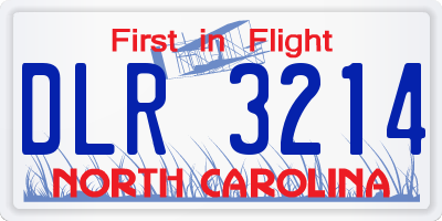 NC license plate DLR3214