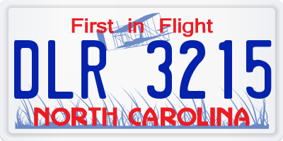NC license plate DLR3215