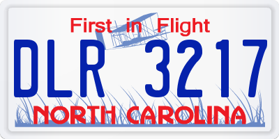 NC license plate DLR3217