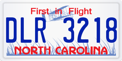 NC license plate DLR3218