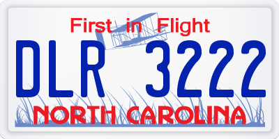 NC license plate DLR3222