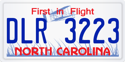 NC license plate DLR3223
