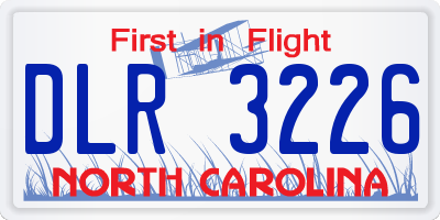 NC license plate DLR3226