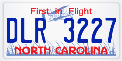 NC license plate DLR3227