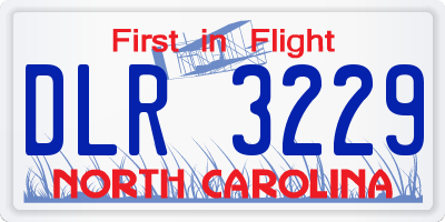 NC license plate DLR3229