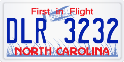 NC license plate DLR3232