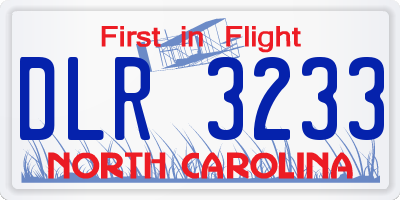 NC license plate DLR3233