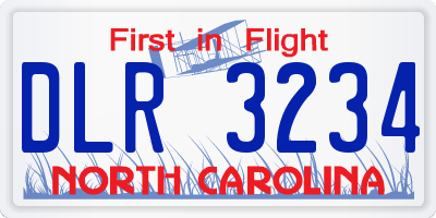NC license plate DLR3234