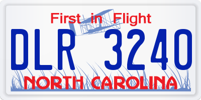 NC license plate DLR3240