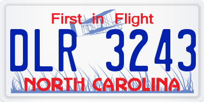 NC license plate DLR3243