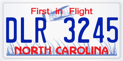 NC license plate DLR3245