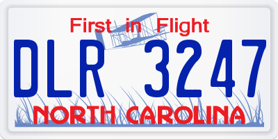 NC license plate DLR3247
