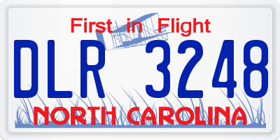 NC license plate DLR3248