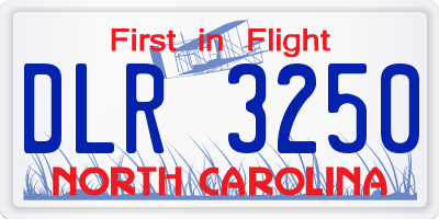 NC license plate DLR3250