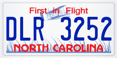 NC license plate DLR3252