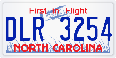 NC license plate DLR3254