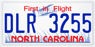 NC license plate DLR3255