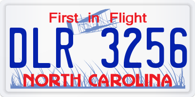NC license plate DLR3256