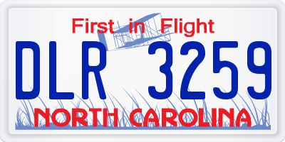 NC license plate DLR3259